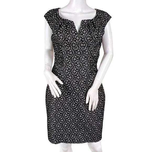 Adrianna Papell | Dresses | Adrianna Papell Black Lace Overlay Sleeveless  Notch Surplice Sheath Dress Size 8 | Poshmark